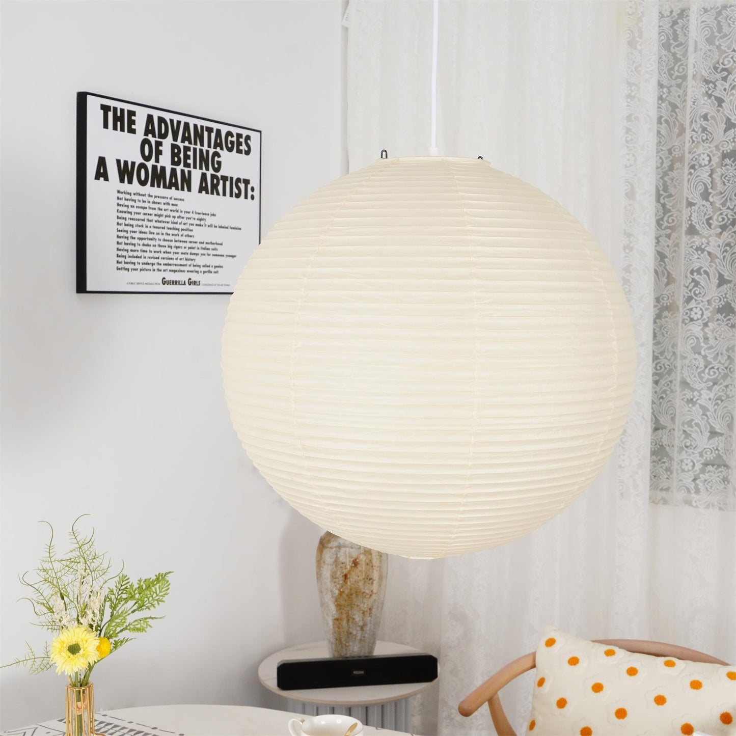 Suspension japonaise boule papier design moderne