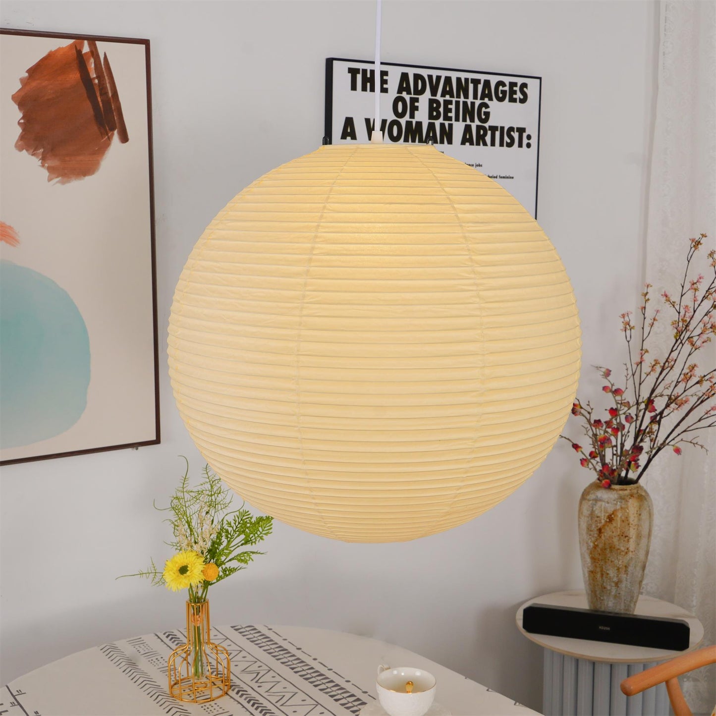 Suspension japonaise boule papier design moderne