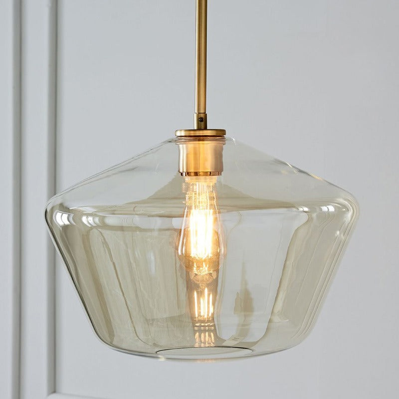 Suspension design en verre de forme géométrique minimaliste