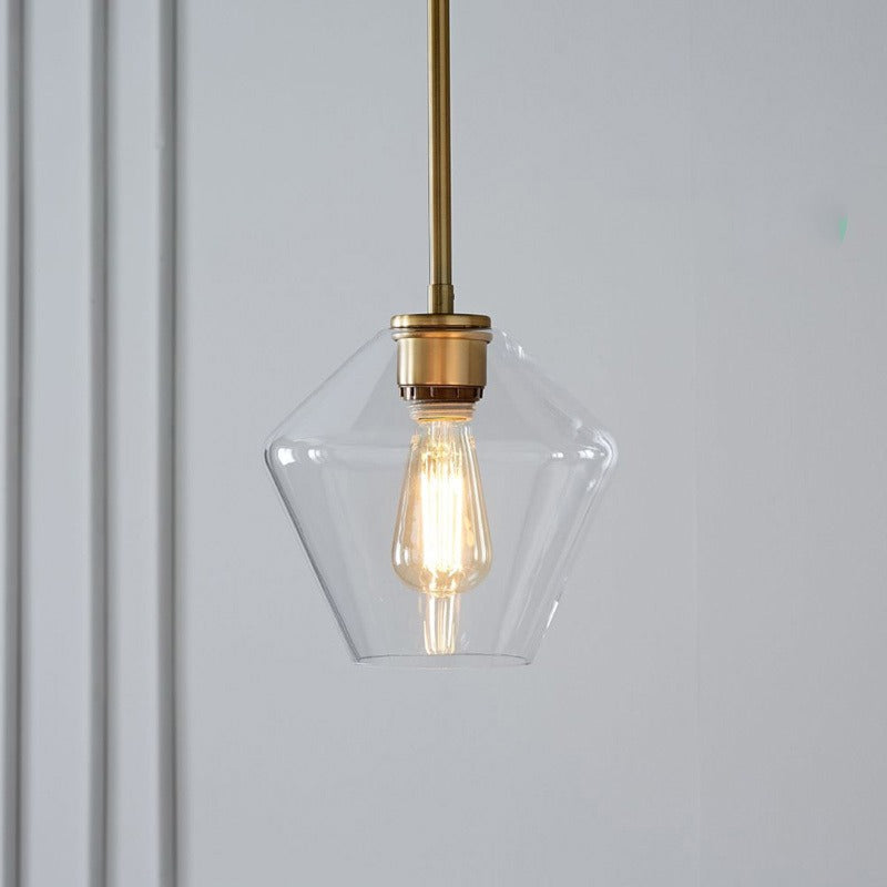 Suspension design en verre de forme géométrique minimaliste