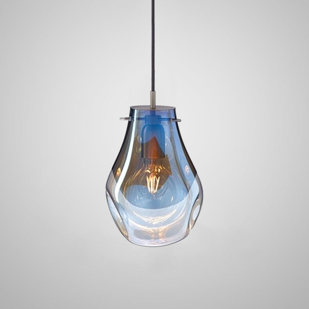 Suspension design en verre de forme goutte d'eau déformée