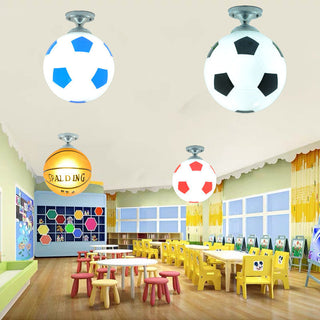 Suspension design ballon de football en verre moderne