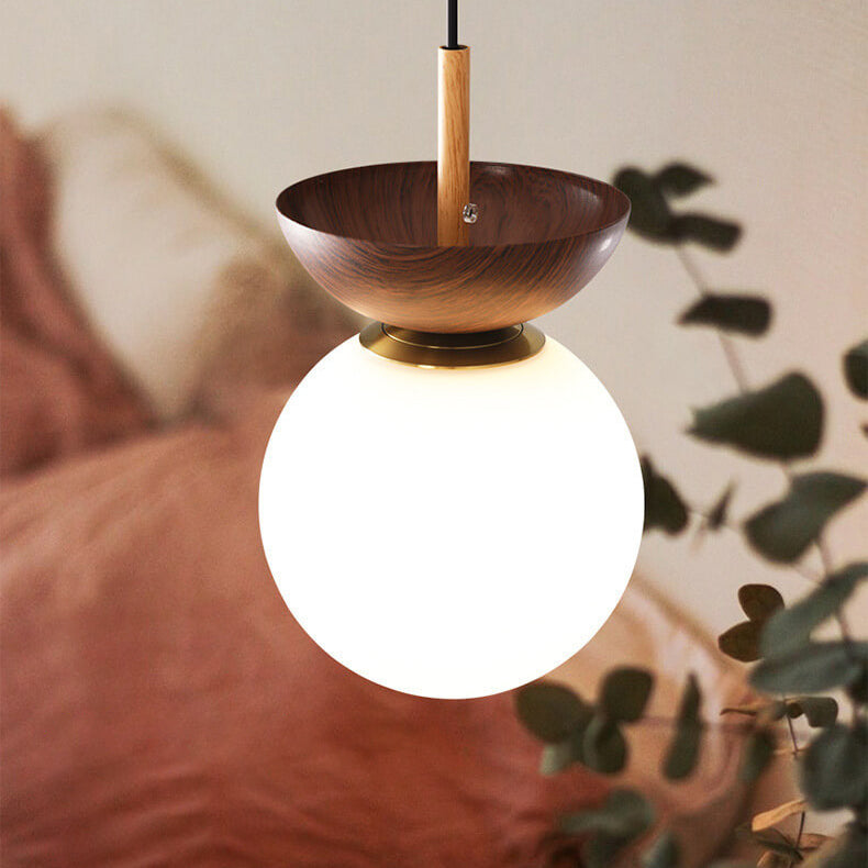 Plafonnier japonais moderne en bois et verre