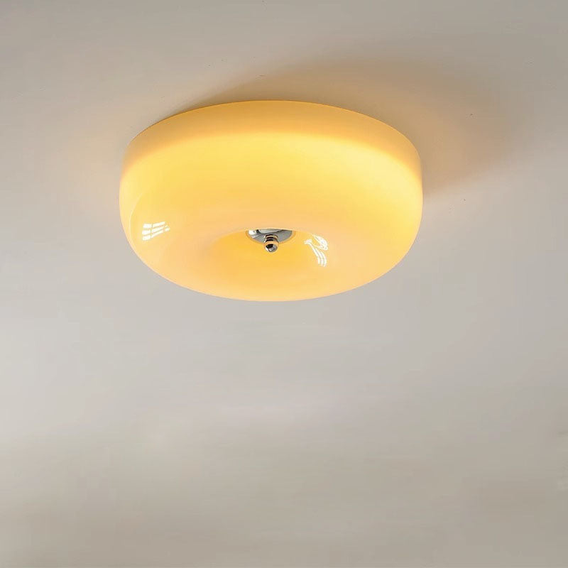 Plafonnier LED nordique en verre jaune moderne