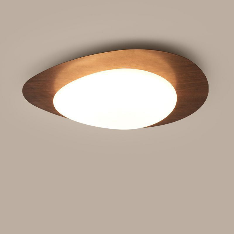 Plafonnier LED scandinave en bois naturel design moderne