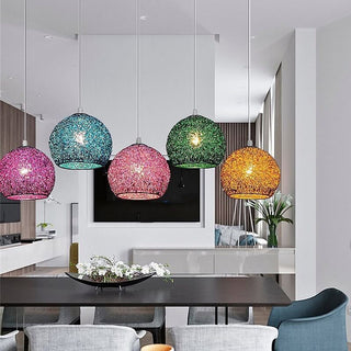 Suspension design moderne multicolore en aluminium texturé