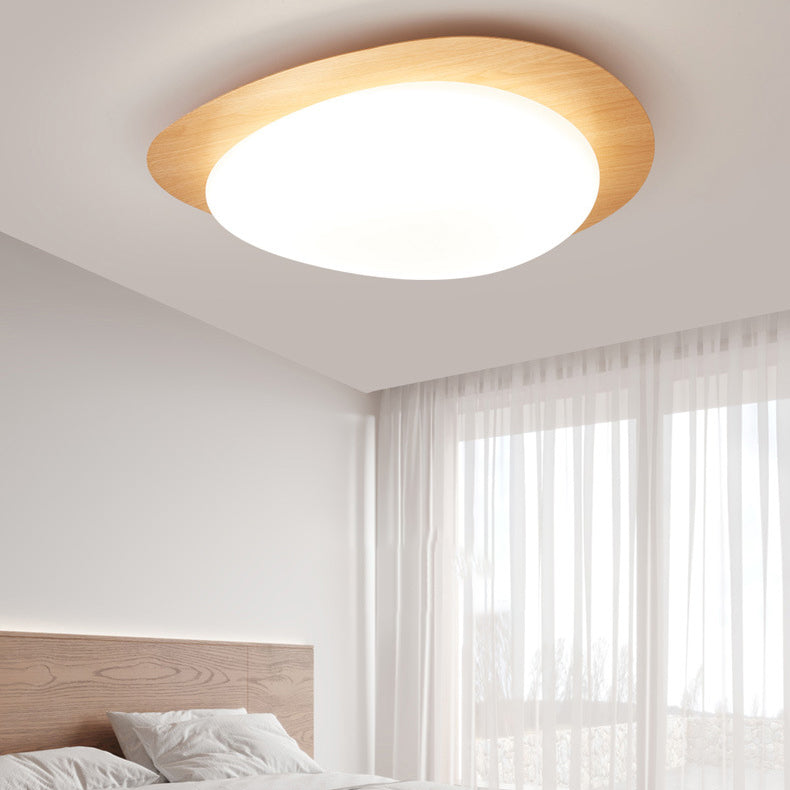Plafonnier LED scandinave en bois naturel design moderne