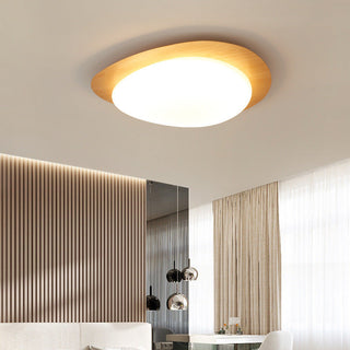 Plafonnier LED scandinave en bois naturel design moderne