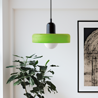 Suspension design moderne bicolore en verre coloré