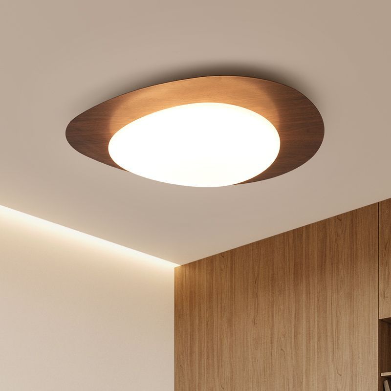 Plafonnier LED scandinave en bois naturel design moderne