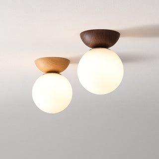 Plafonnier japonais moderne en bois et verre