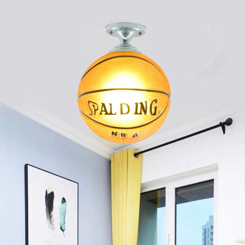 Suspension design ballon de football en verre moderne