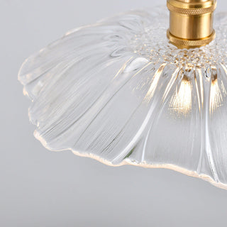 Suspension vintage verre et laiton motif floral