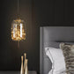 Suspension design verre et LED dorée moderne