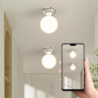 Suspension boule verre rouge design scandinave moderne