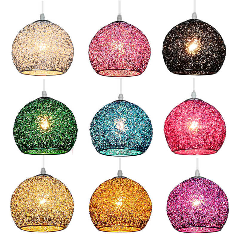 Suspension design moderne multicolore en aluminium texturé