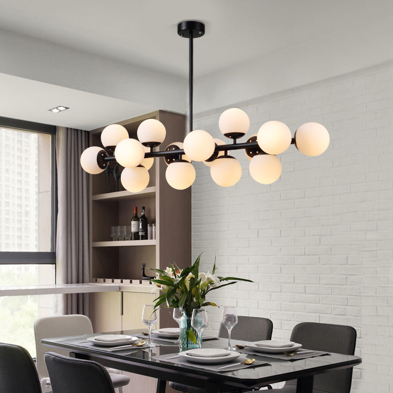 Suspension design moderne globes verre et métal doré