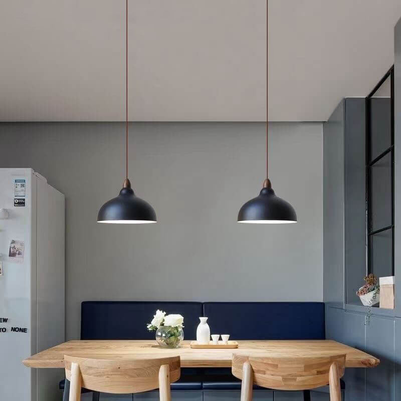 Suspension design métal et bois style japonais minimaliste