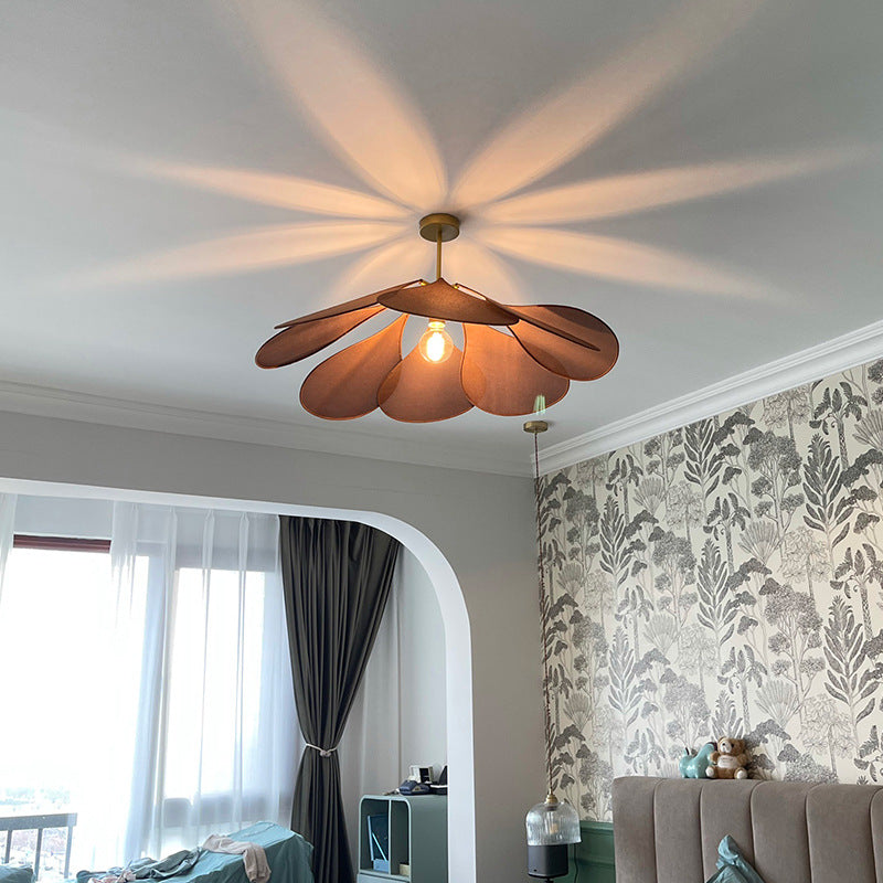 Suspension pétales design moderne en tissu blanc