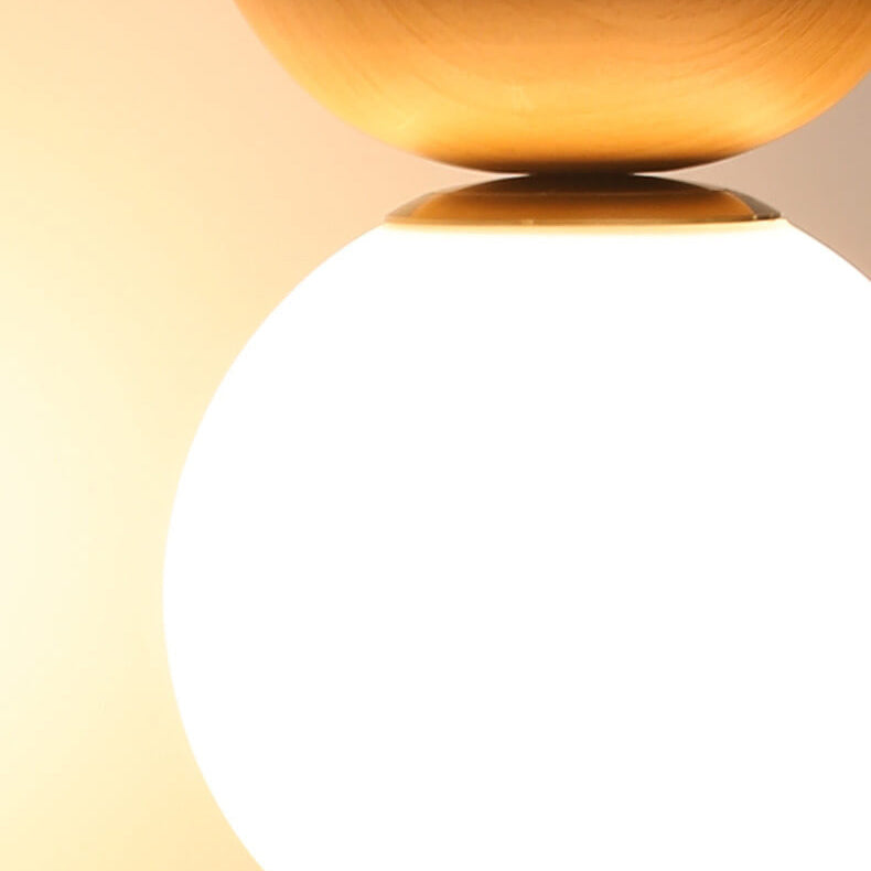 Suspension japonaise moderne en bois et verre