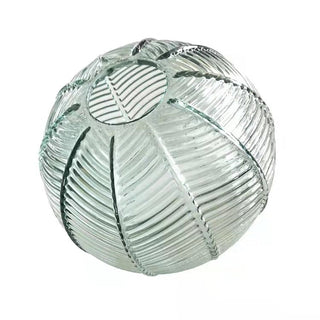 Suspension verre design motif feuille verte moderne