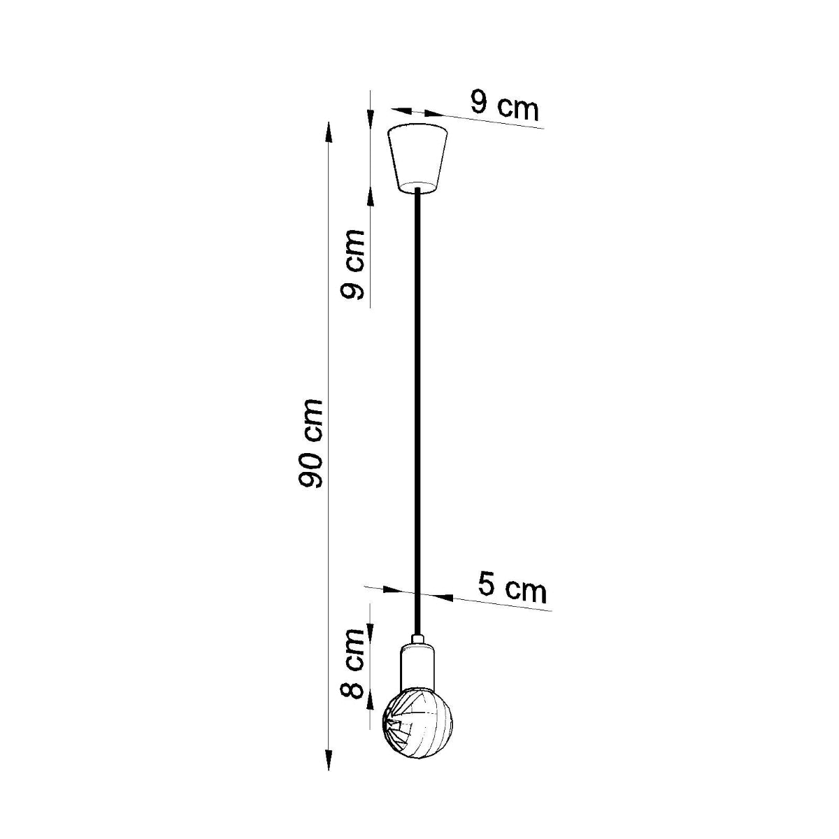 Suspension moderne en PVC — Gamme Diego — Noir — vue 7