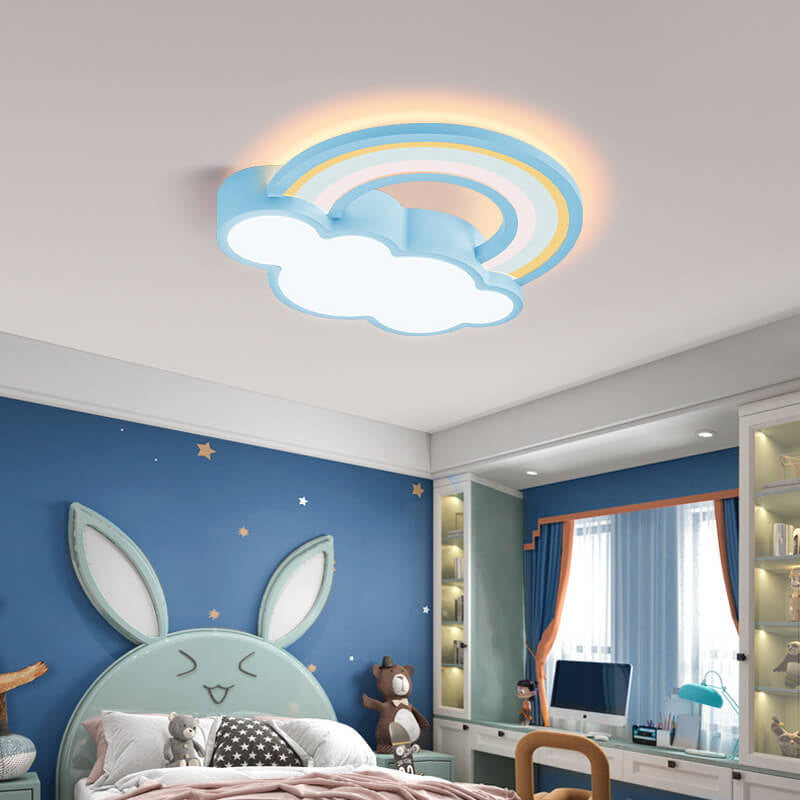 Plafonnier LED nuage arc-en-ciel design enfant moderne
