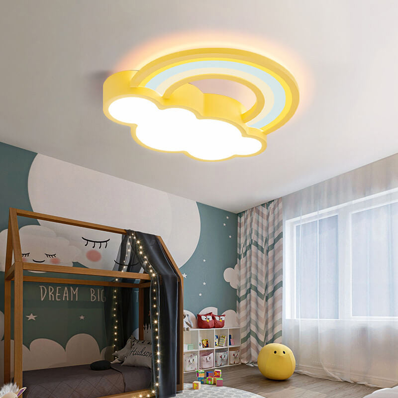 Plafonnier LED nuage arc-en-ciel design enfant moderne