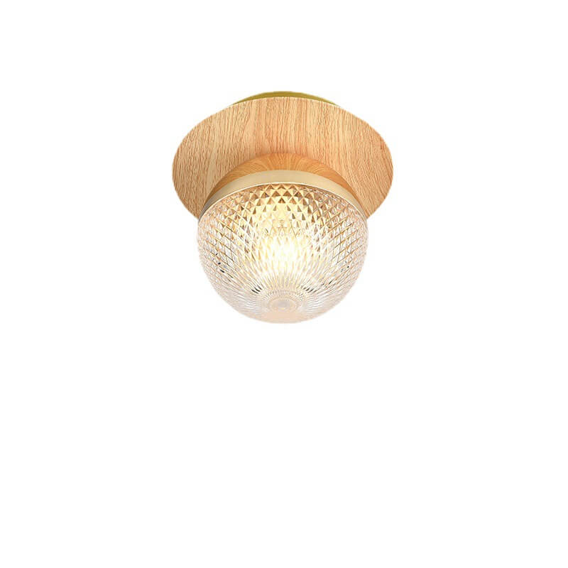 Plafonnier japonais en bois et verre design minimaliste