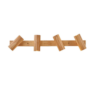 Plafonnier japonais bois massif spots orientables design
