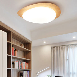 Plafonnier LED scandinave en bois naturel design moderne
