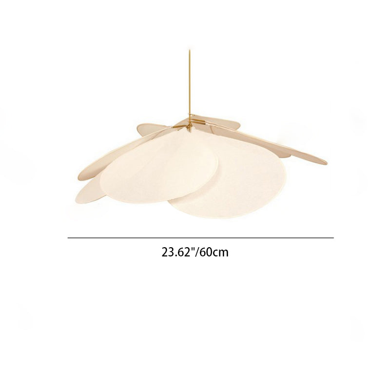 Suspension pétales design moderne en tissu blanc