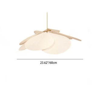 Suspension pétales design moderne en tissu blanc