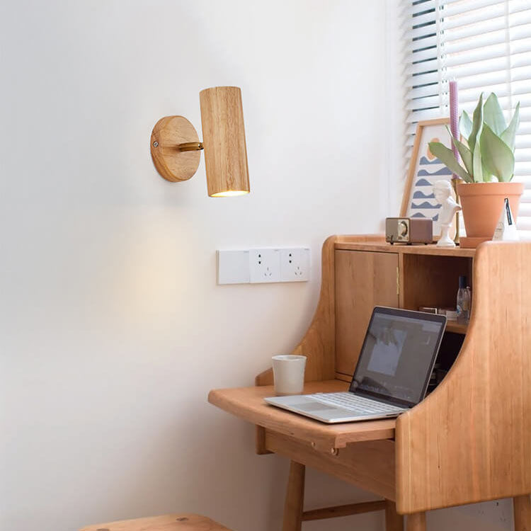 Plafonnier japonais bois massif spots orientables design