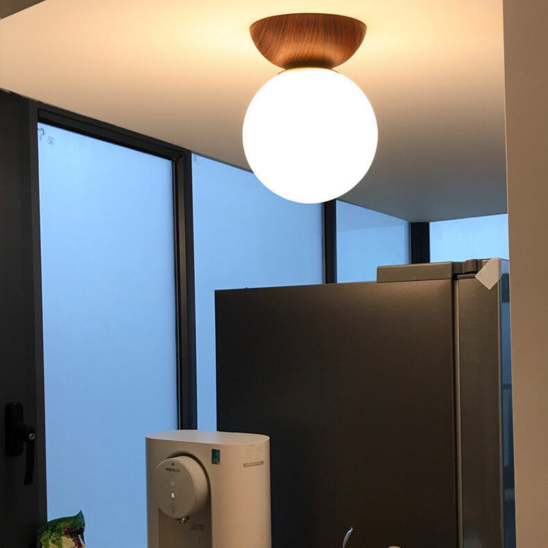 Plafonnier japonais moderne en bois et verre