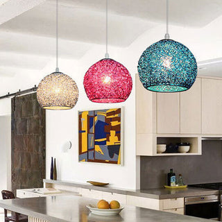 Suspension design moderne multicolore en aluminium texturé