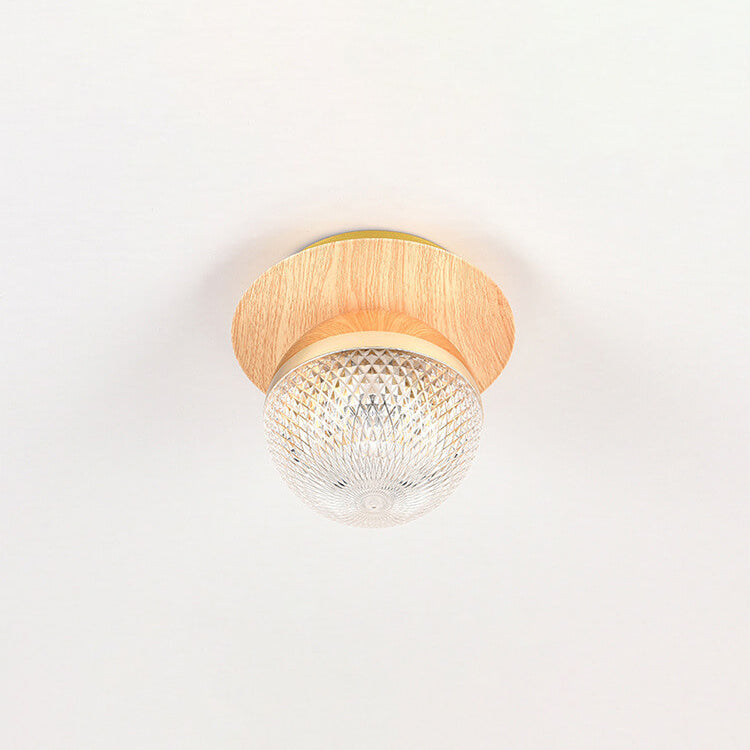 Plafonnier japonais en bois et verre design minimaliste