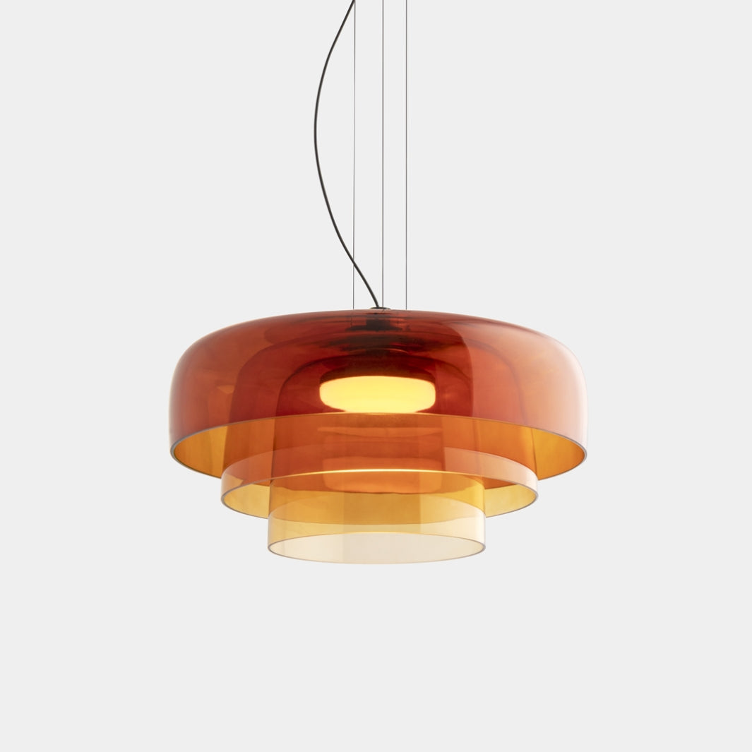 Suspension moderne en verre multicouche LED design