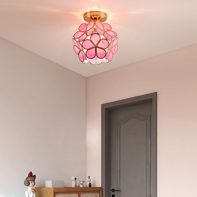 Plafonnier floral en verre doré design moderne