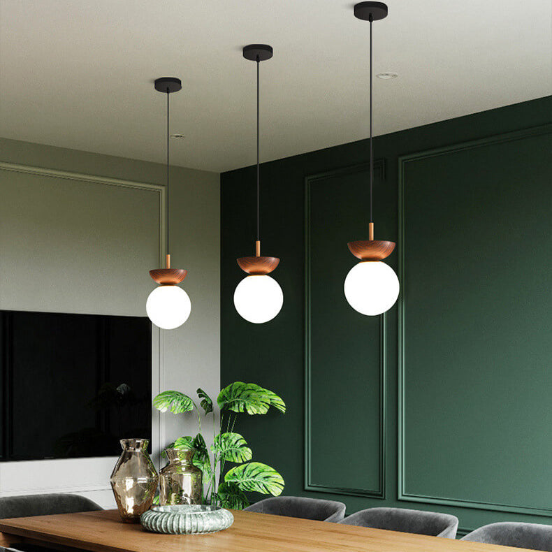 Plafonnier japonais moderne en bois et verre