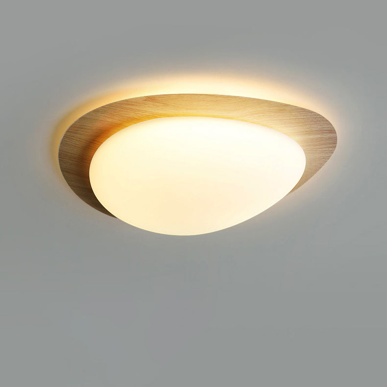 Plafonnier LED scandinave en bois naturel design moderne