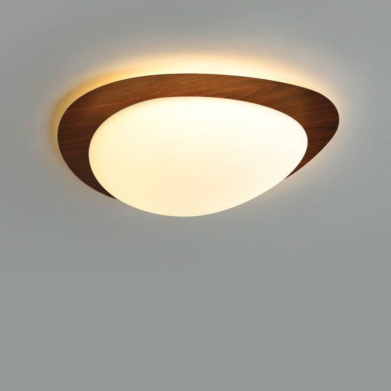Plafonnier LED scandinave en bois naturel design moderne