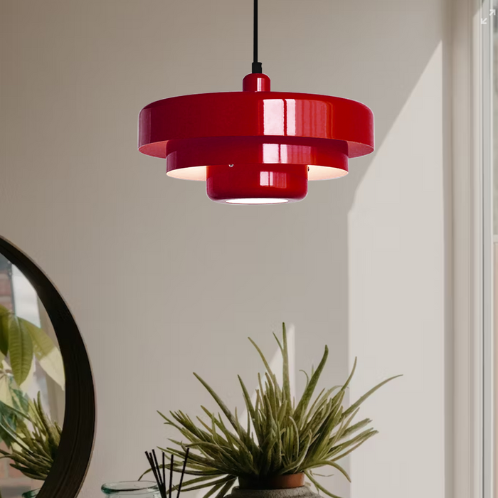Suspension design moderne métal multicouches colorée