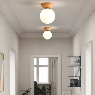 Suspension japonaise moderne en bois et verre