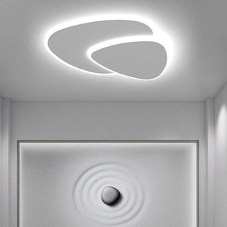 Plafonnier LED design moderne blanc double ellipse