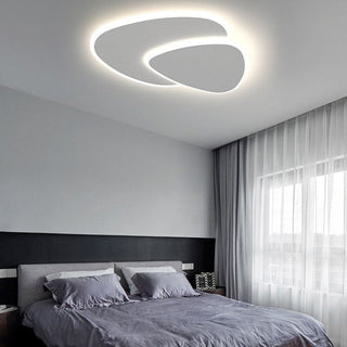 Plafonnier LED design moderne blanc double ellipse
