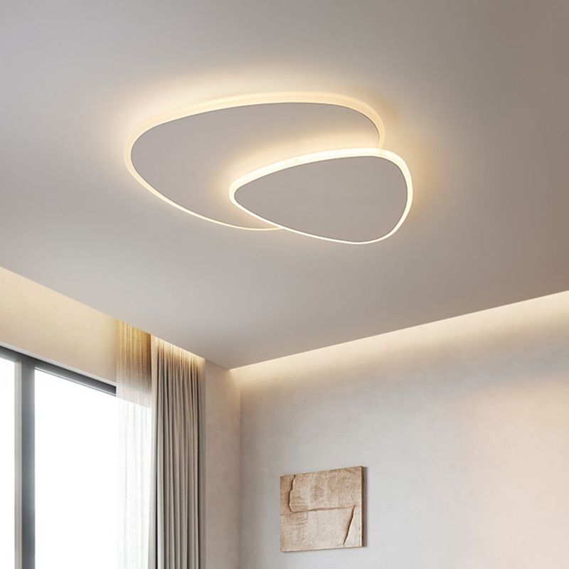 Plafonnier LED design moderne blanc double ellipse