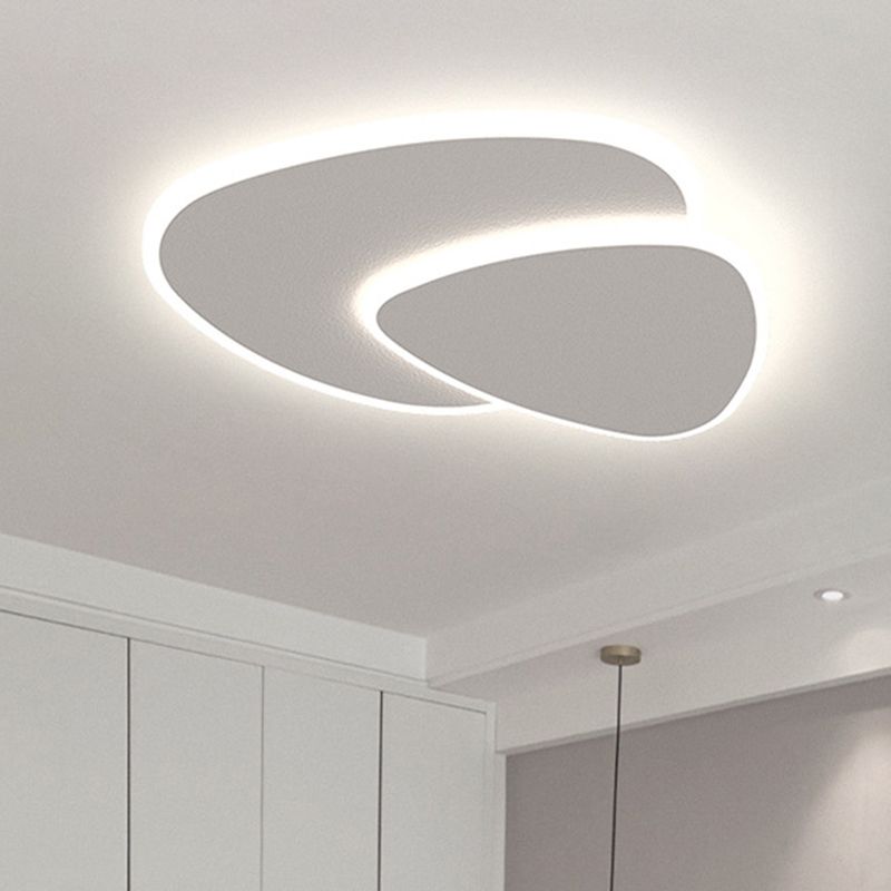 Plafonnier LED design moderne blanc double ellipse