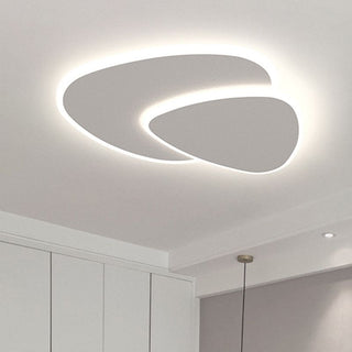 Plafonnier LED design moderne blanc double ellipse