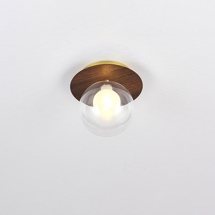 Plafonnier japonais en bois et verre design minimaliste